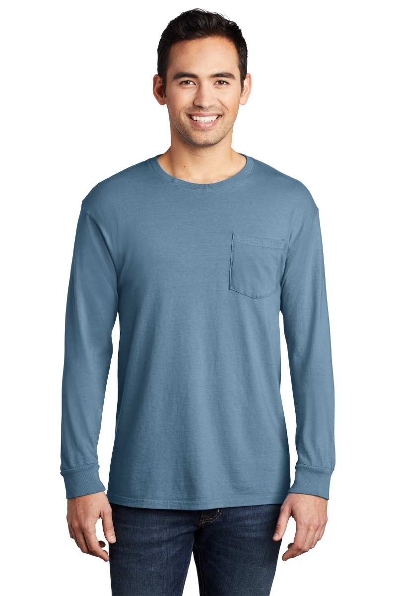 Port & Company Beach Wash® Garment-Dyed Long Sleeve Pocket Tee Product Image