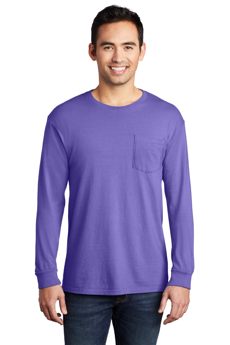 Port & Company Beach Wash® Garment-Dyed Long Sleeve Pocket Tee Product Image