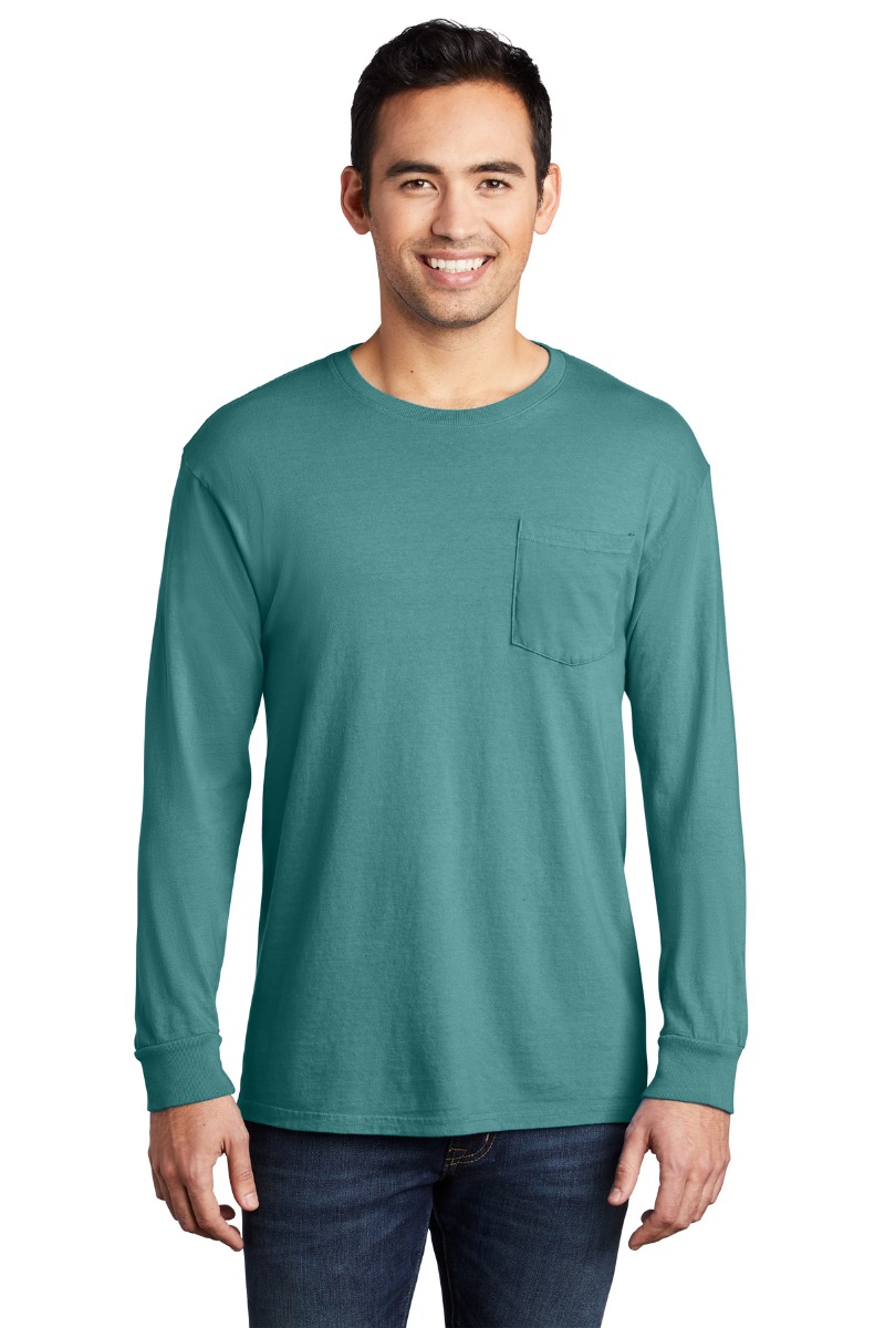 Port & Company Beach Wash® Garment-Dyed Long Sleeve Pocket Tee Product Image