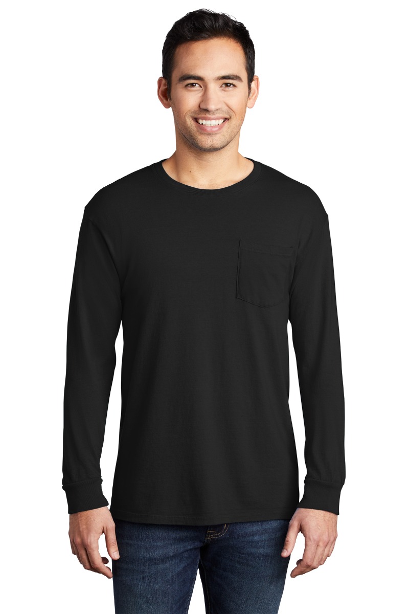 Port & Company Beach Wash® Garment-Dyed Long Sleeve Pocket Tee Product Image