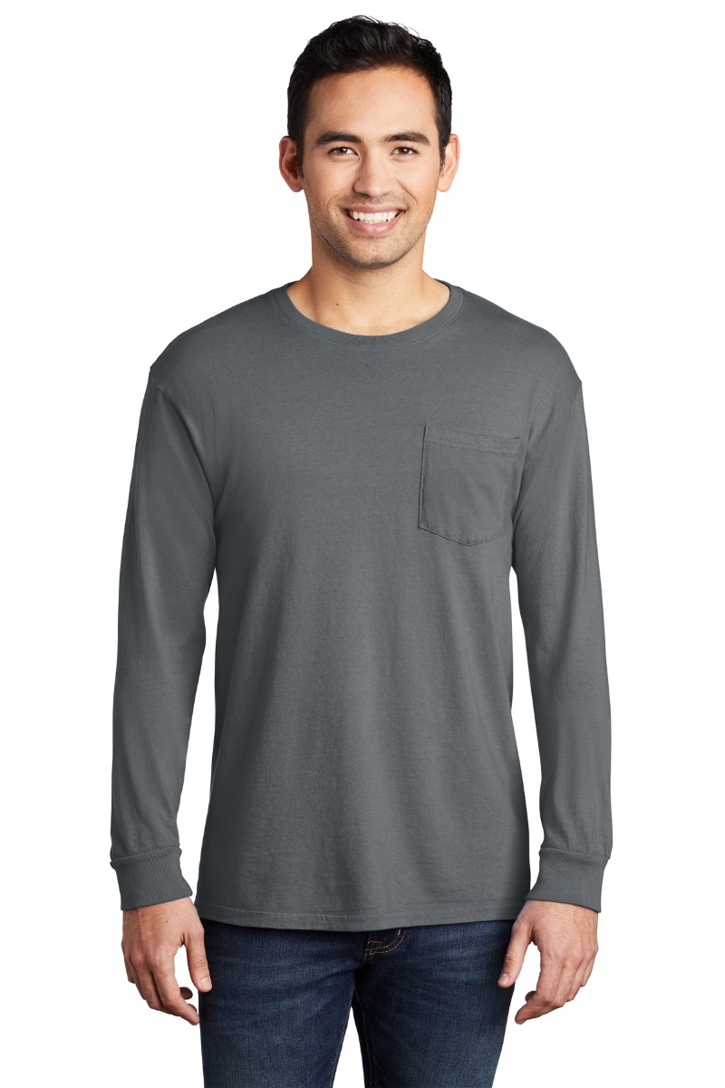 Port & Company Beach Wash® Garment-Dyed Long Sleeve Pocket Tee Product Image