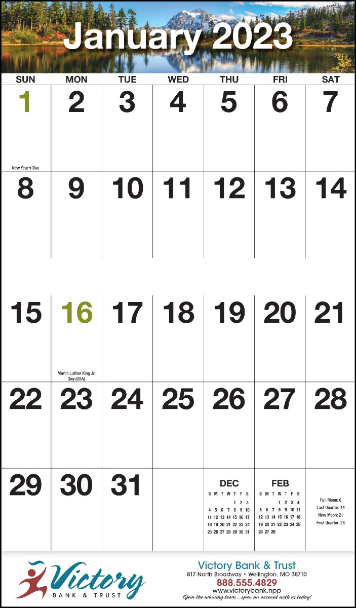 Big Numbers Stapled calendar