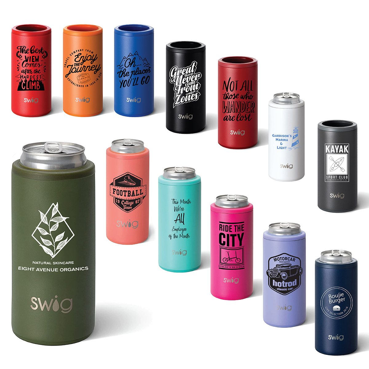 Swig Life™ Skinny Matte Can Cooler - 12 oz. Product Image