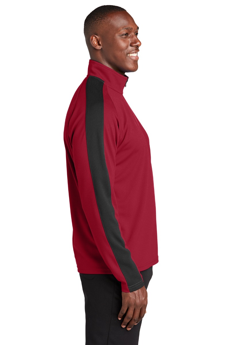 Sport-Tek Sport-Wick® Textured Colorblock 1/4-Zip Pullover Product Image