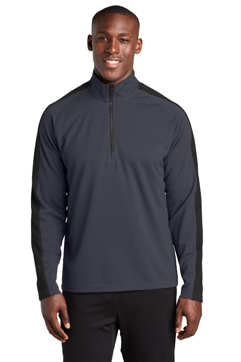 Sport-Tek Sport-Wick® Textured Colorblock 1/4-Zip Pullover Product Image