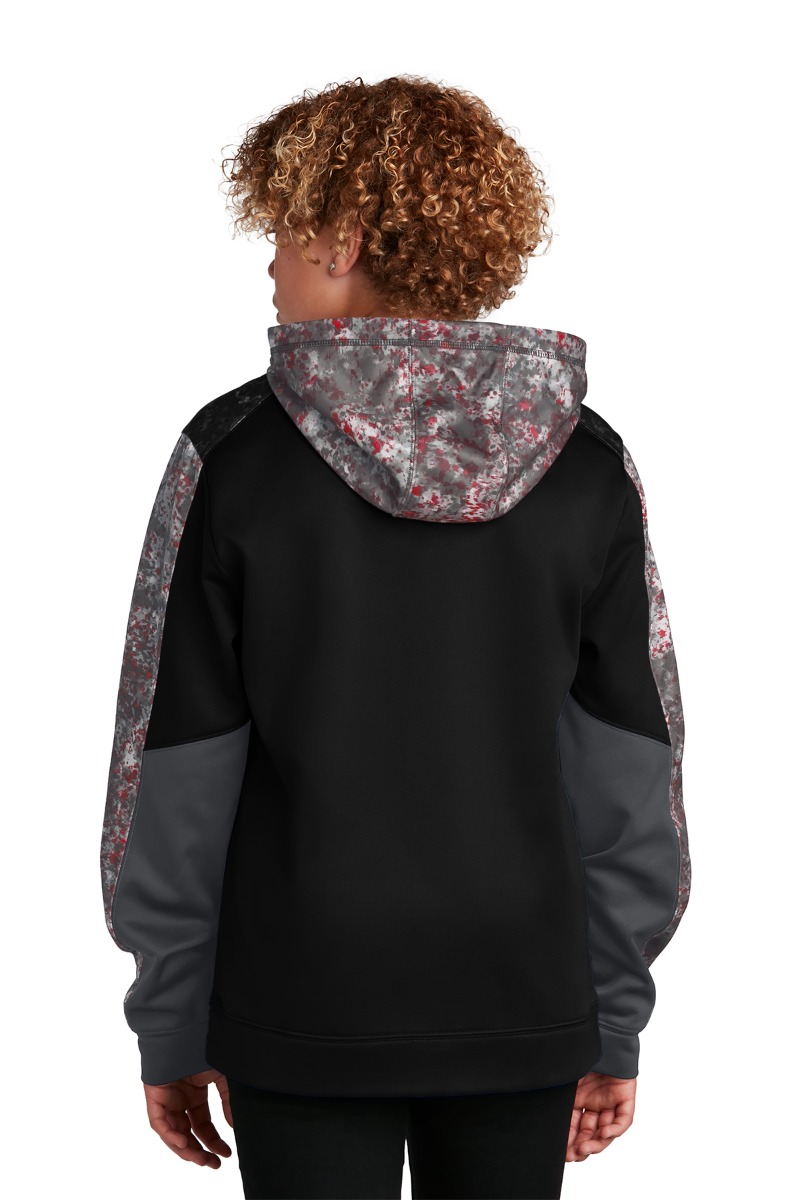 Sport-Tek Youth Sport-Wick® Mineral Freeze Fleece Colorblock Hooded Pullover Product Image