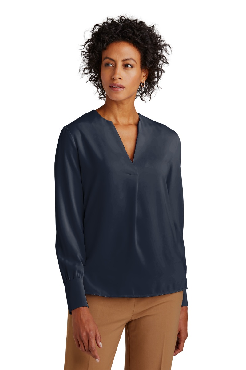 Brooks Brothers® Women’s Open-Neck Satin Blouse Product Image