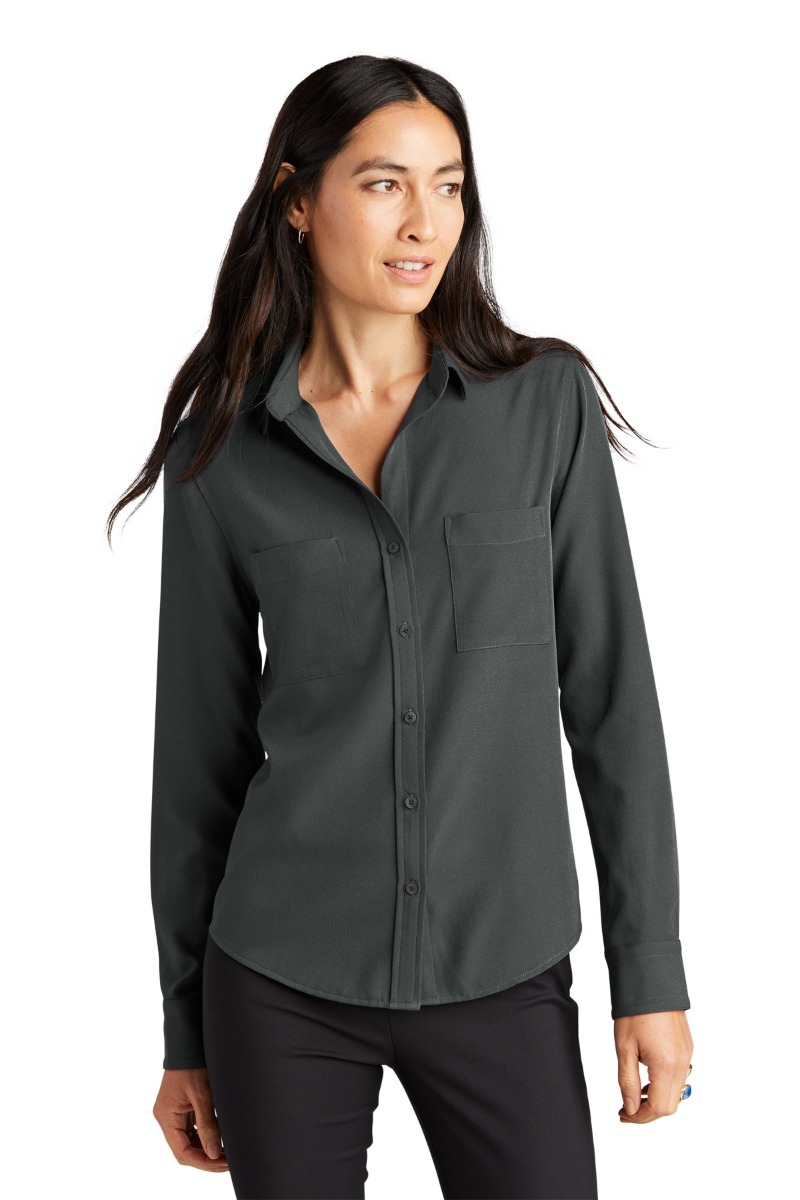 Mercer+Mettle® Women's Stretch Crepe Long Sleeve Camp Blouse Product Image