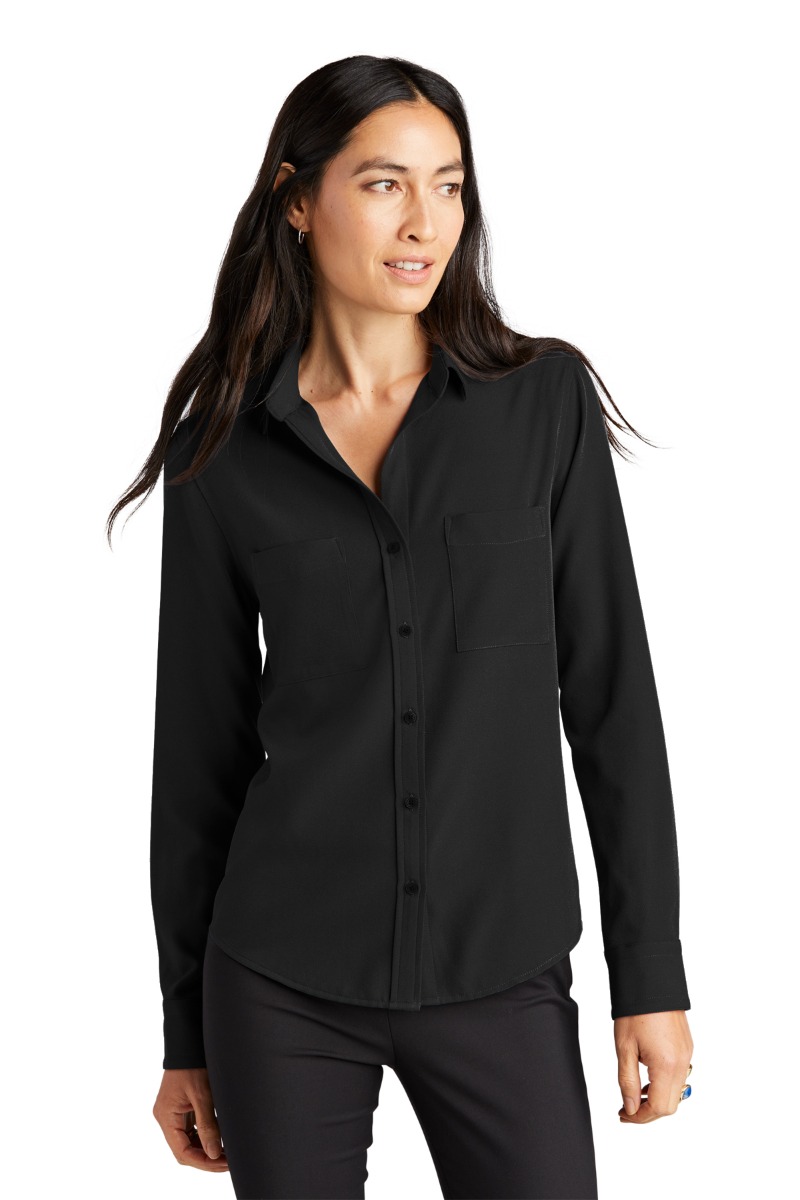 Mercer+Mettle® Women's Stretch Crepe Long Sleeve Camp Blouse Product Image