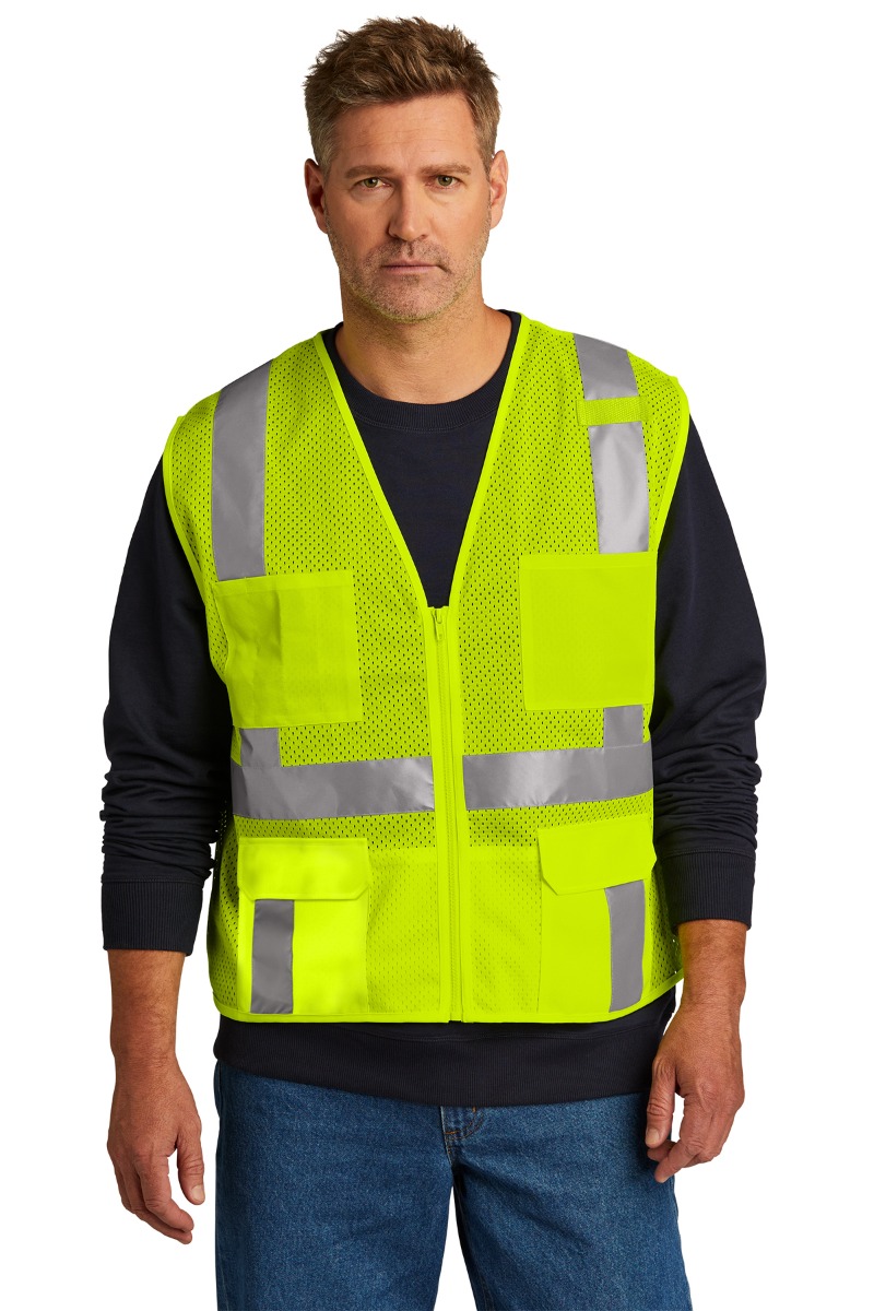 CornerStone ANSI 107 Class 2 Mesh Six-Pocket Zippered Vest Product Image