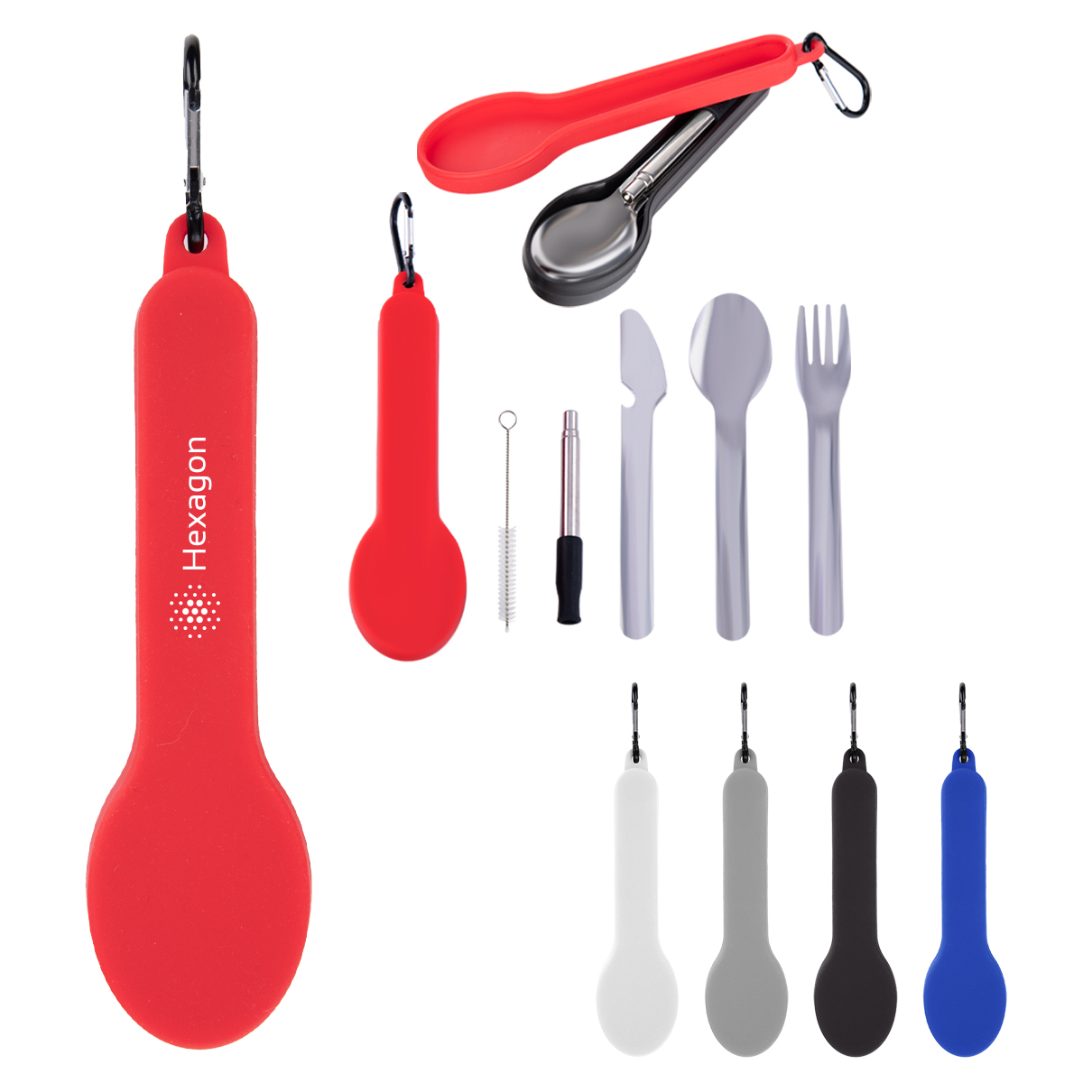Travel Utensil Set with Silicone Holder Product Image