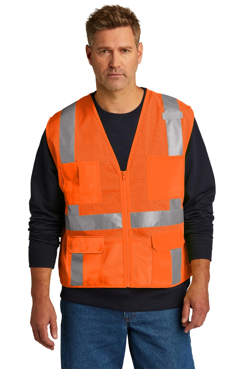 CornerStone ANSI 107 Class 2 Mesh Six-Pocket Zippered Vest Product Image