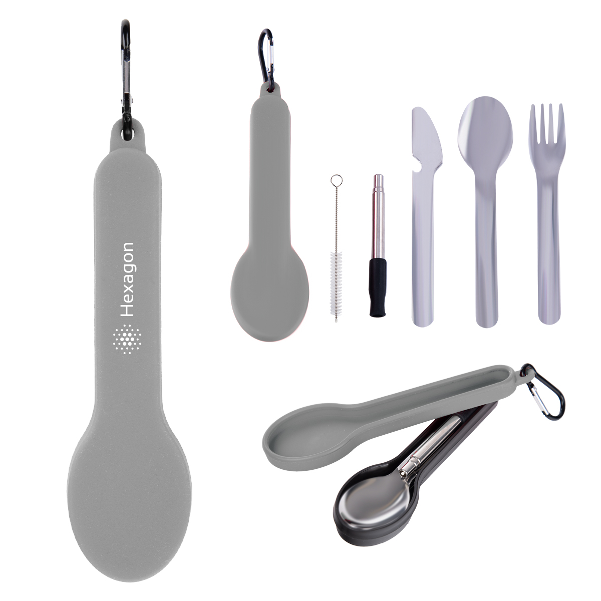 Travel Utensil Set with Silicone Holder Product Image