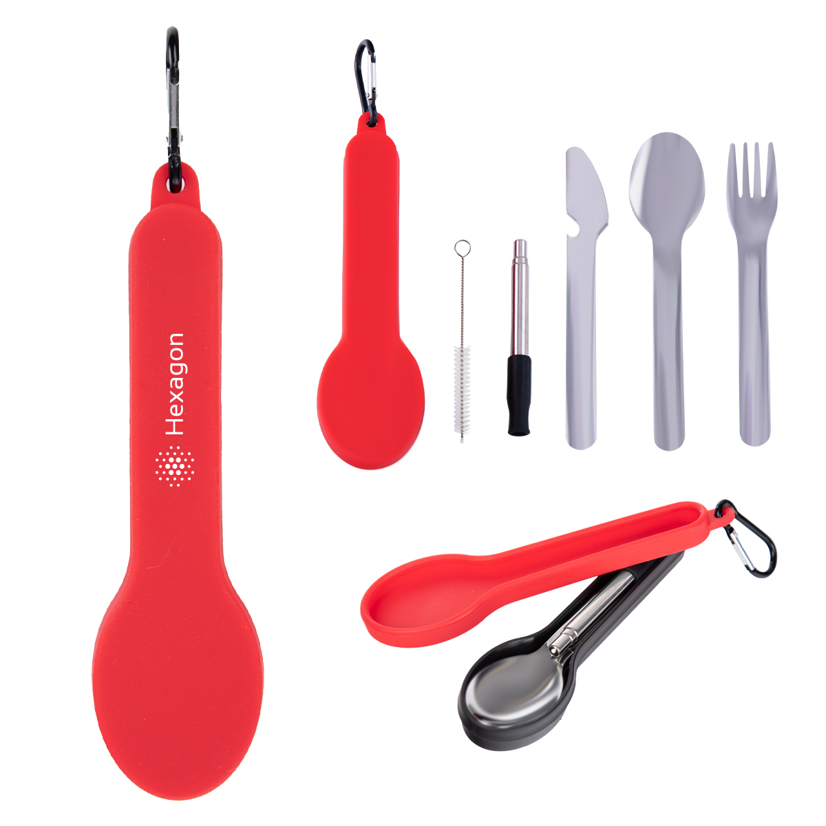 Travel Utensil Set with Silicone Holder Product Image