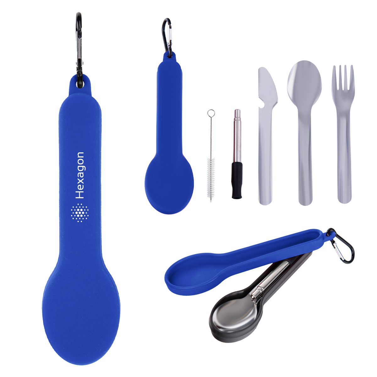 Travel Utensil Set with Silicone Holder Product Image