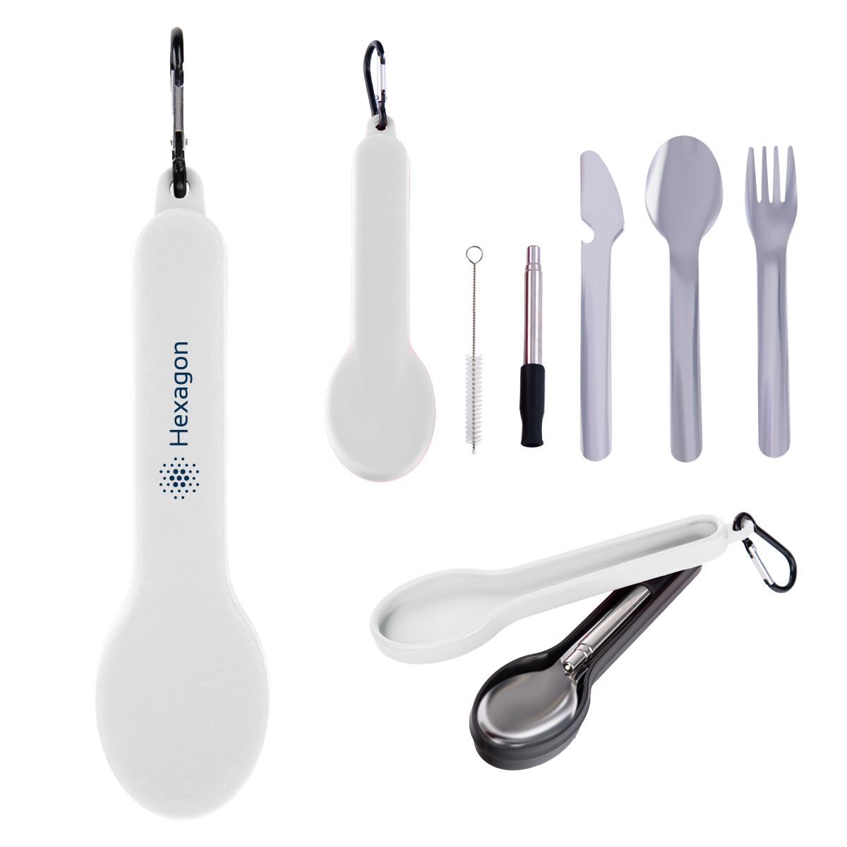 Travel Utensil Set with Silicone Holder Product Image