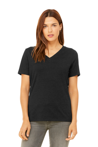 BELLA+CANVAS Women’s Relaxed Heather CVC V-Neck Tee Product Image