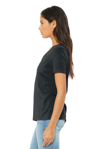 BELLA+CANVAS Women’s Relaxed Heather CVC V-Neck Tee Product Image