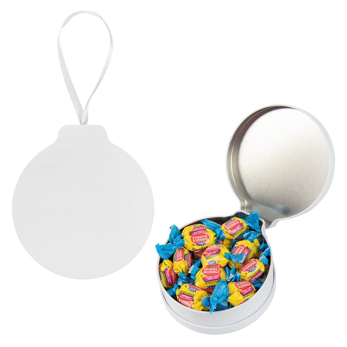 Full Color Ornament Tin with Candy Fill Options Product Image