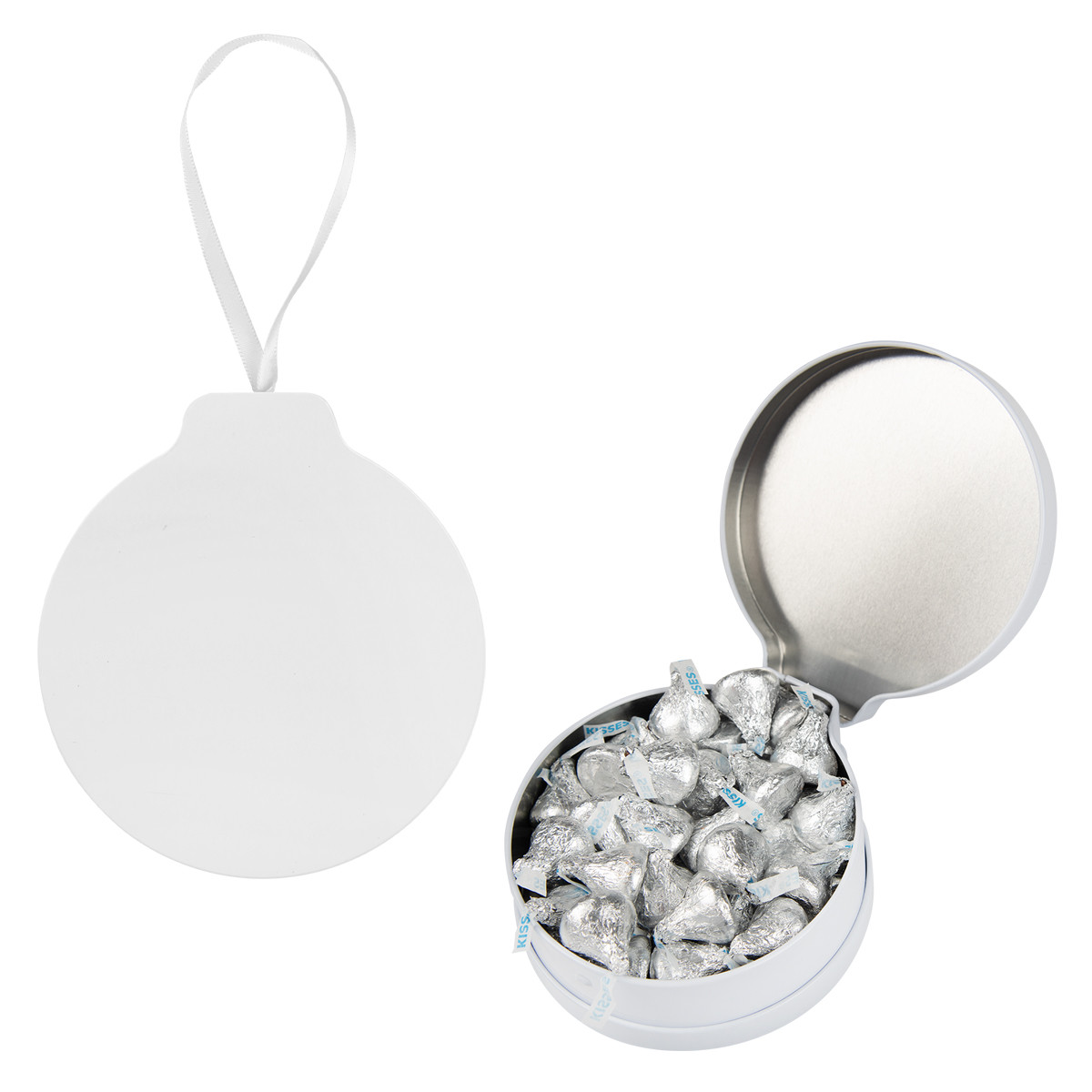 Full Color Ornament Tin with Candy Fill Options Product Image