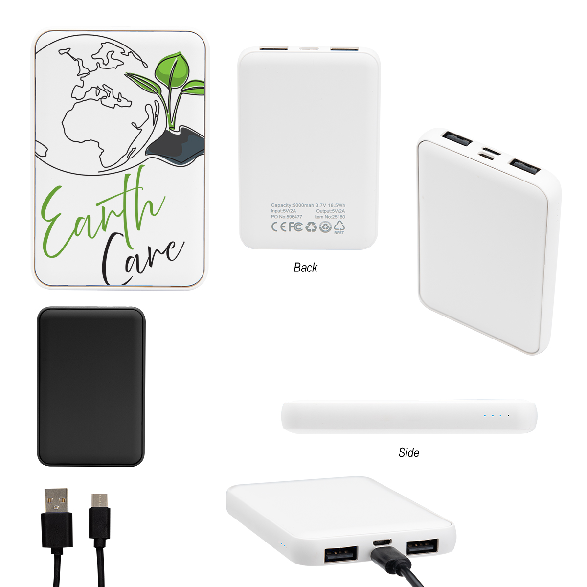 5,000 mAh RPET Power Bank Product Image