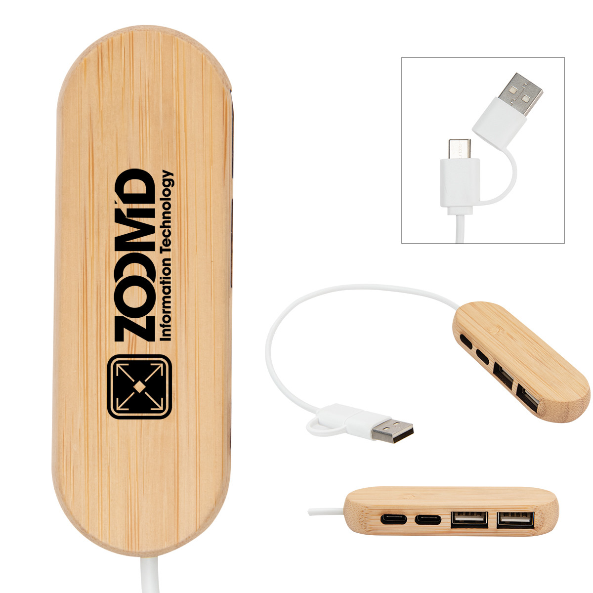Dual Input Bamboo Hub Product Image
