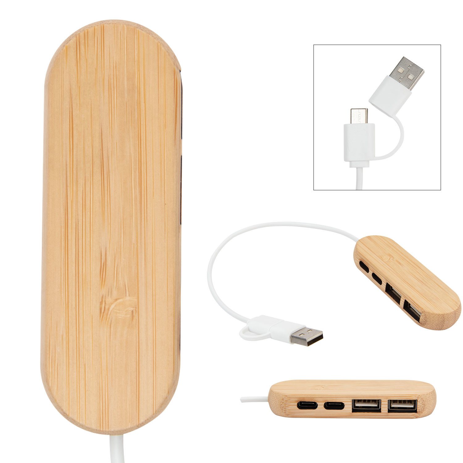 Dual Input Bamboo Hub Product Image