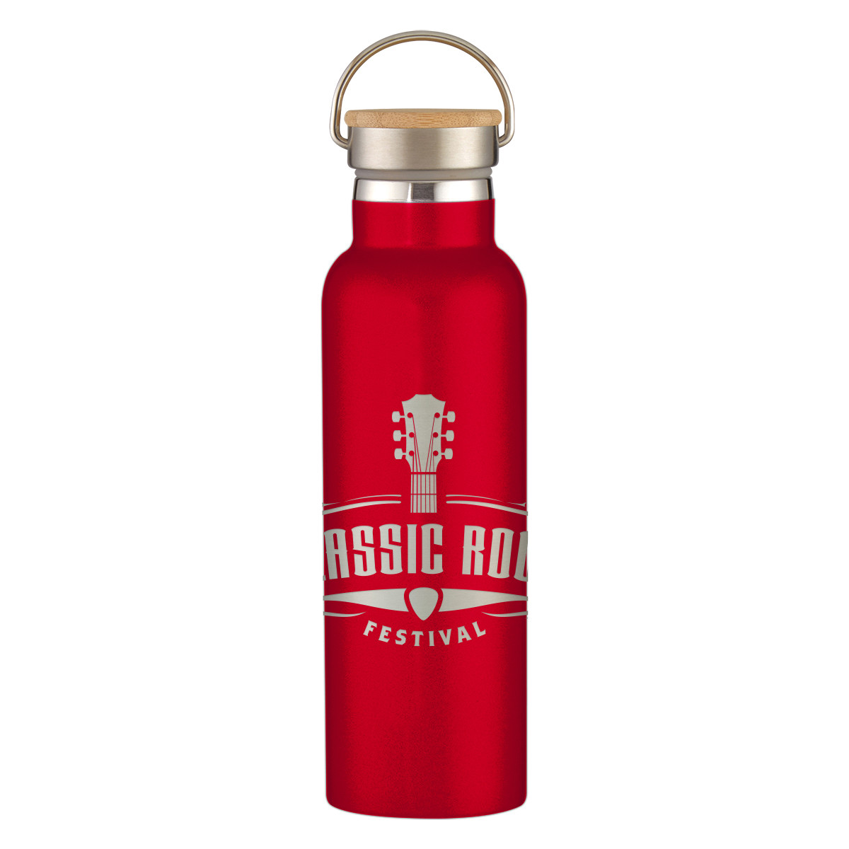 Full Laser Tipton Stainless Steel Bottle with Bamboo Lid - 21 oz. Product Image