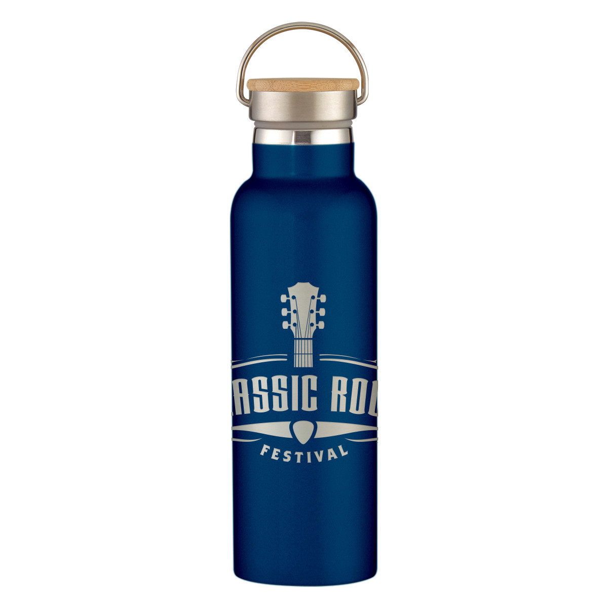 Full Laser Tipton Stainless Steel Bottle with Bamboo Lid - 21 oz. Product Image