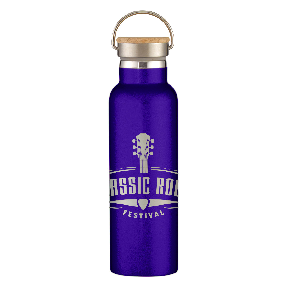 Full Laser Tipton Stainless Steel Bottle with Bamboo Lid - 21 oz. Product Image
