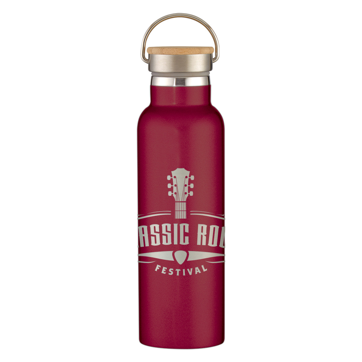Full Laser Tipton Stainless Steel Bottle with Bamboo Lid - 21 oz. Product Image