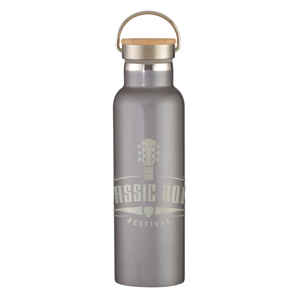 Full Laser Tipton Stainless Steel Bottle with Bamboo Lid - 21 oz. Product Image