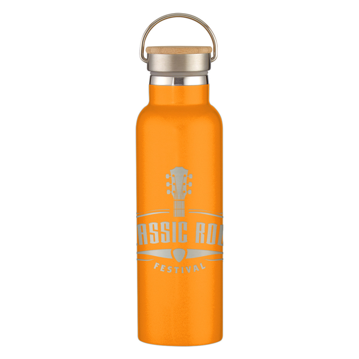 Full Laser Tipton Stainless Steel Bottle with Bamboo Lid - 21 oz. Product Image