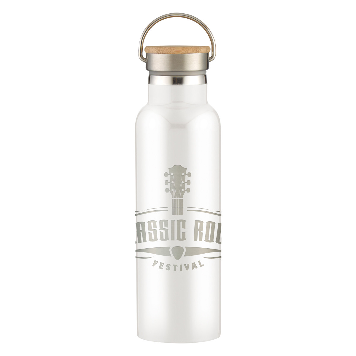 Full Laser Tipton Stainless Steel Bottle with Bamboo Lid - 21 oz. Product Image