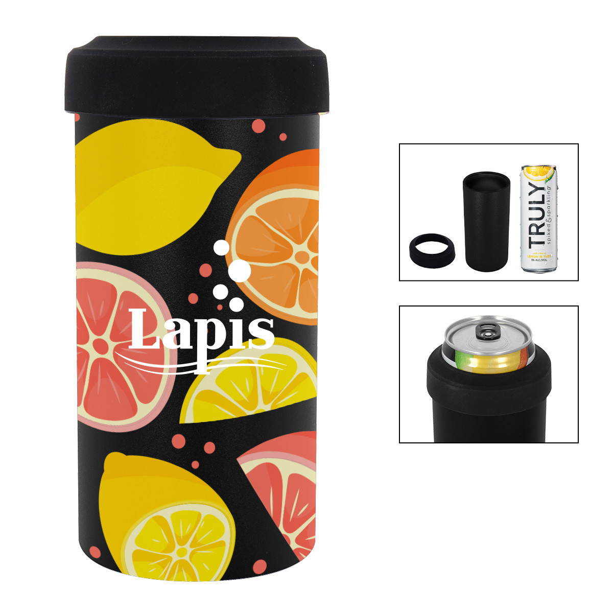 Full Color Slim Stainless Steel Insulated Can Holder - 12 oz. Product Image