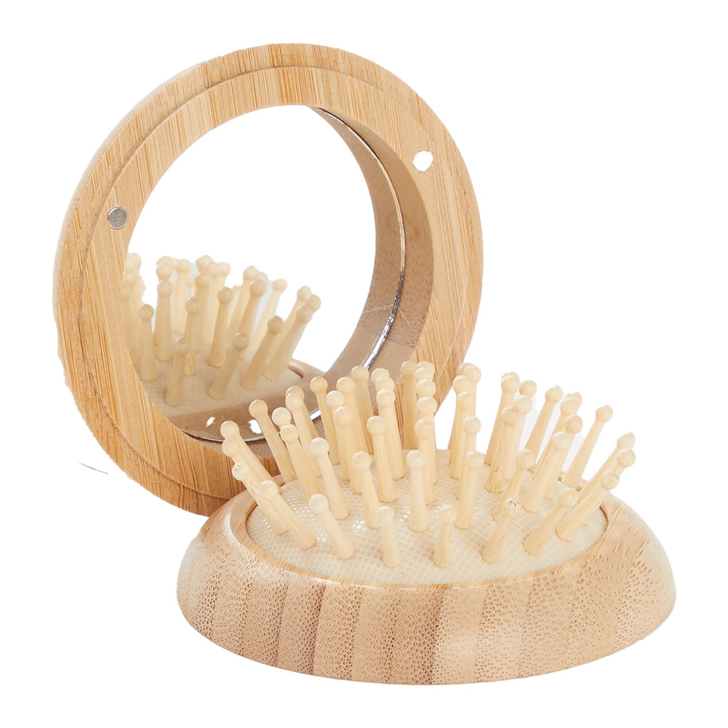 FSC® 100% Bamboo Compact Mirror & Brush Product Image