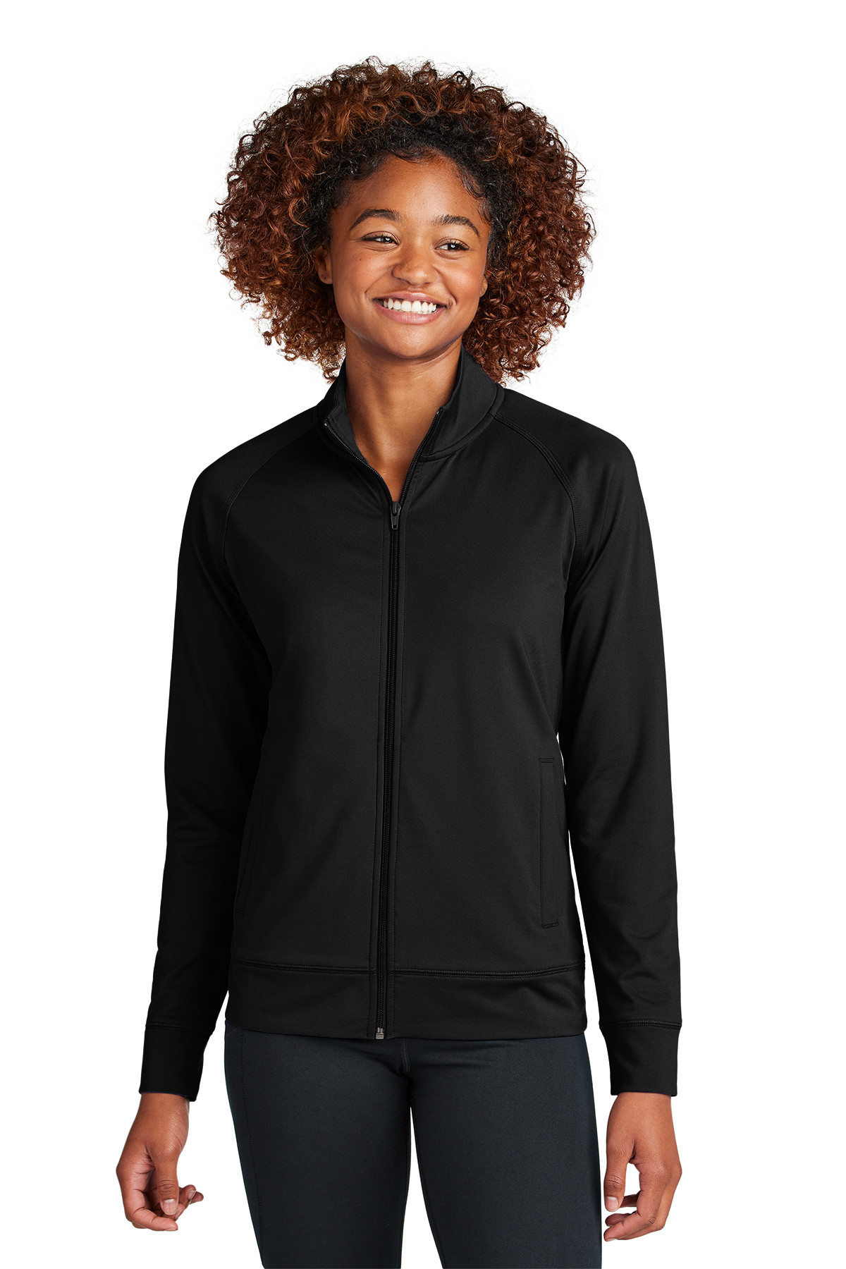 Sport-Tek Women's Sport-Wick® Stretch Full-Zip Cadet Jacket Product Image