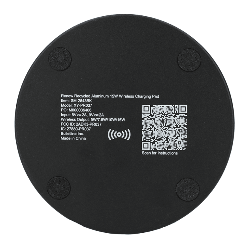 Renew Recycled Aluminum 15W Wireless Charging Pad Product Image
