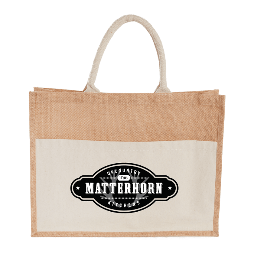 Jute Shopper Tote with Recycled Cotton Pocket Product Image