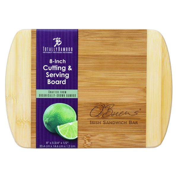 8" x 5-3/4 Two-Tone Bar Bamboo Cutting Board Product Image