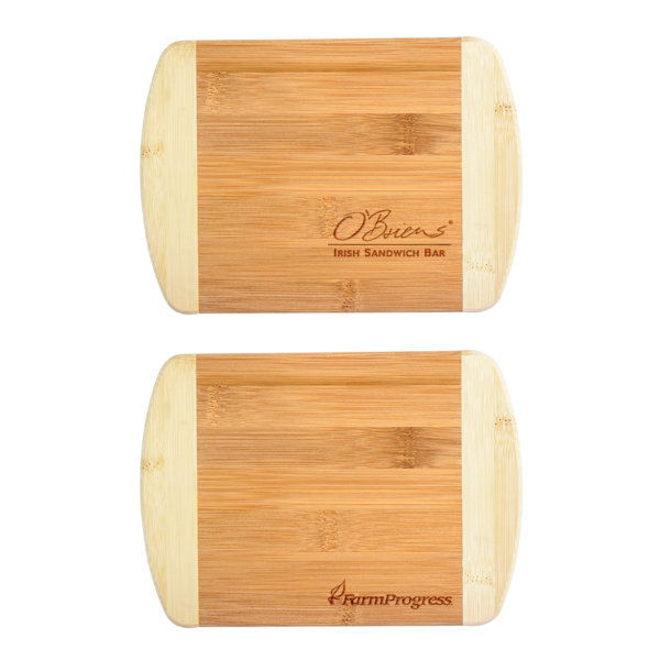 8" x 5-3/4 Two-Tone Bar Bamboo Cutting Board Product Image