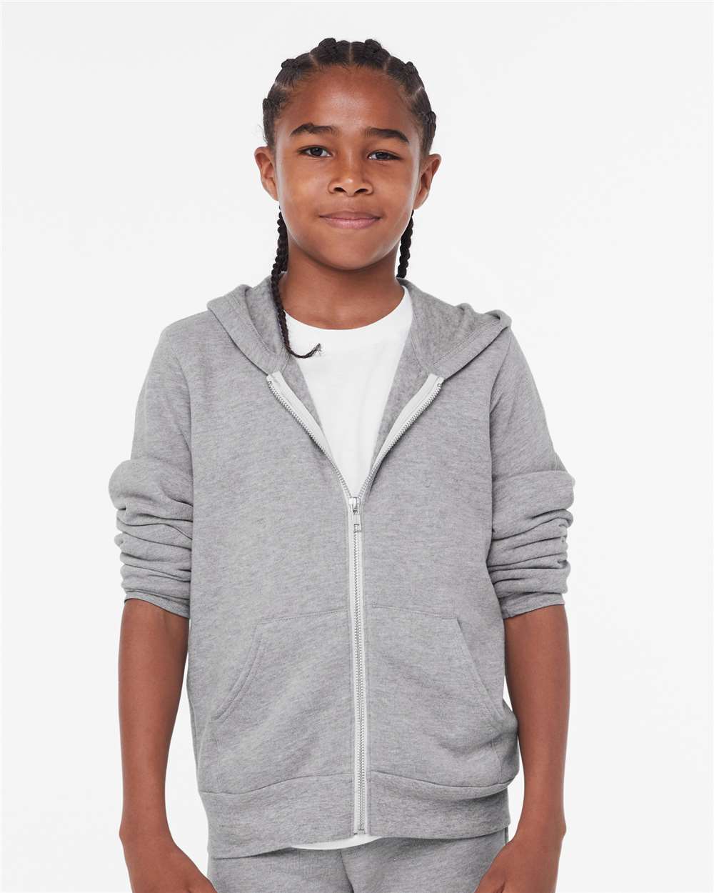 BELLA+CANVAS Youth Sponge Fleece Full-Zip Hooded Sweatshirt Product Image