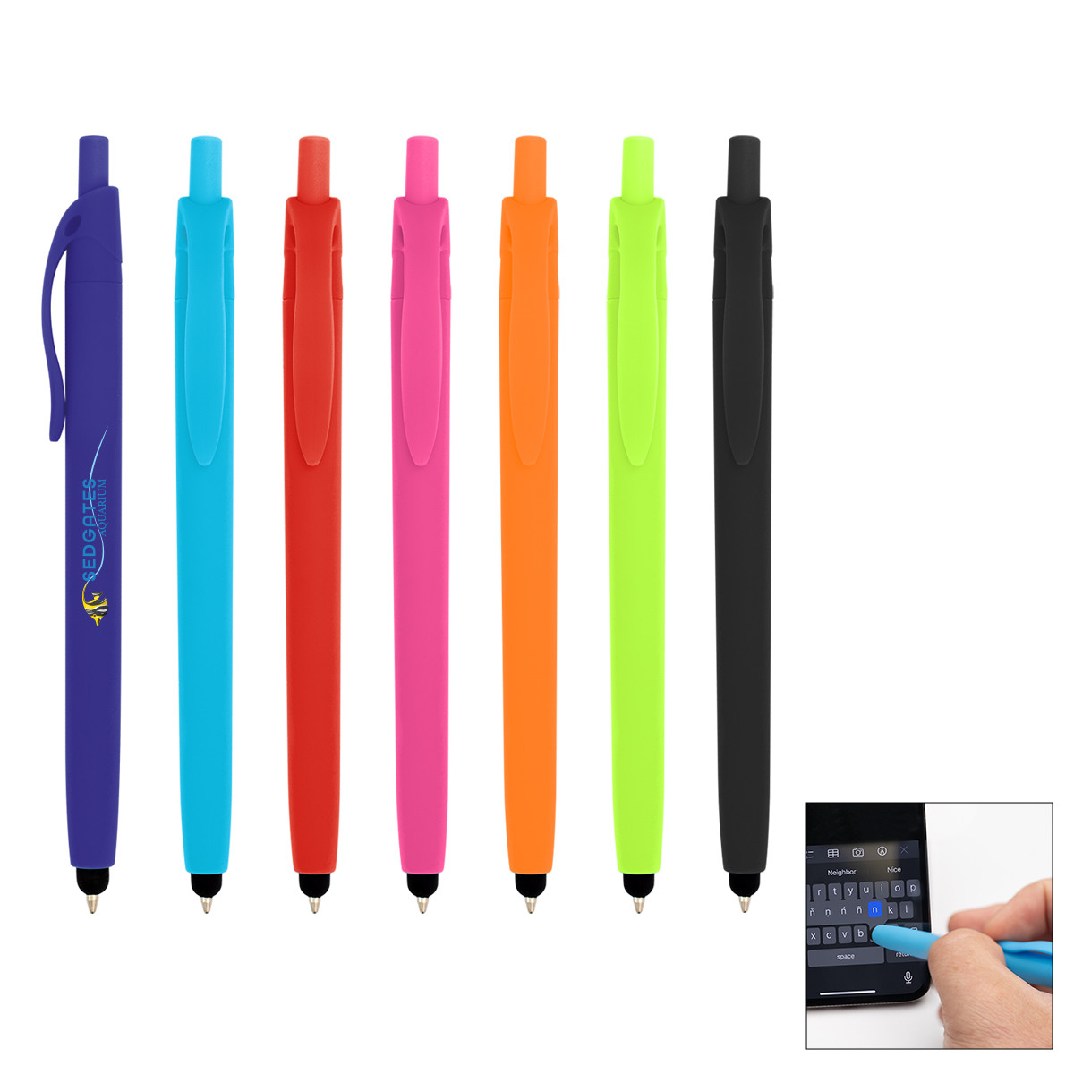 Zinnia Rubberized Pen with Stylus Product Image