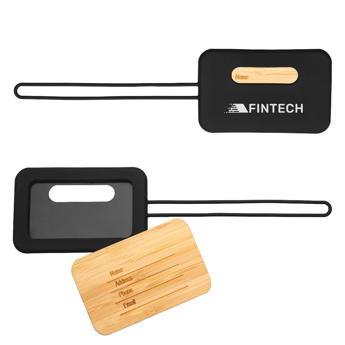 First Class Bamboo & Silicone Luggage Tag Product Image