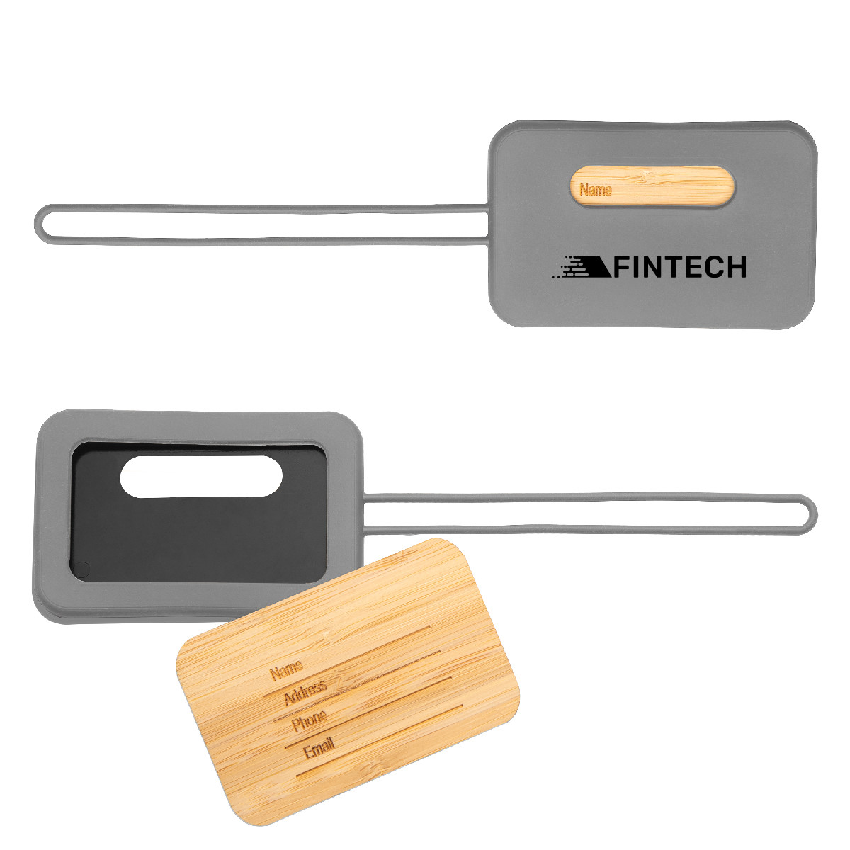 First Class Bamboo & Silicone Luggage Tag Product Image