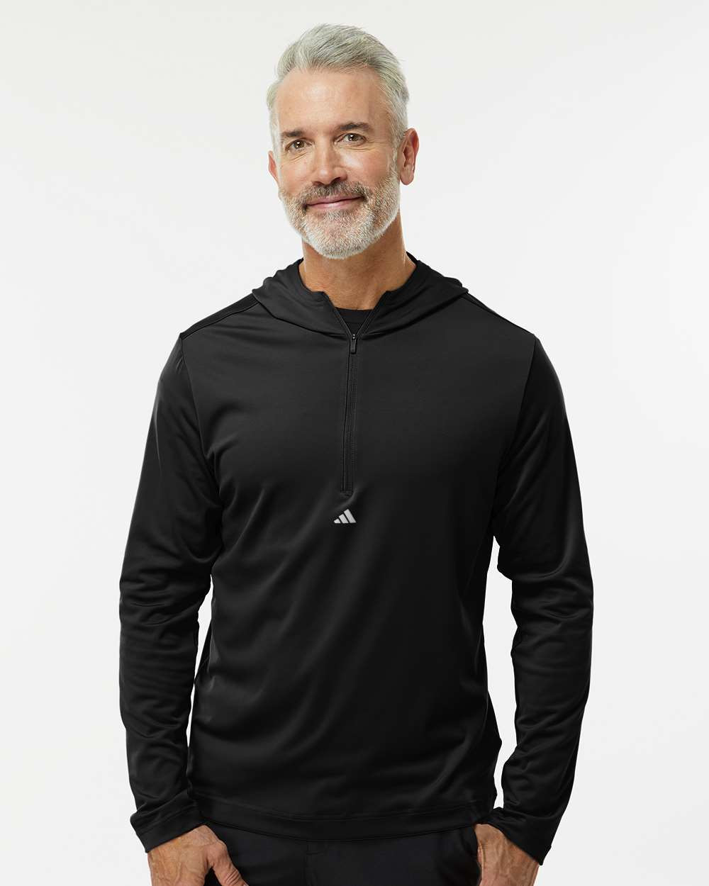 adidas Lightweight Performance Quarter-Zip Hooded Pullover Product Image