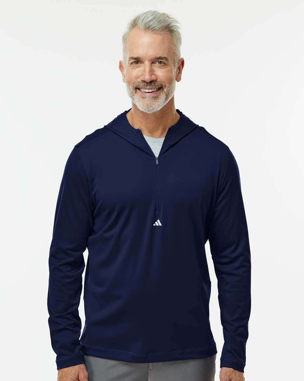 adidas Lightweight Performance Quarter-Zip Hooded Pullover Product Image