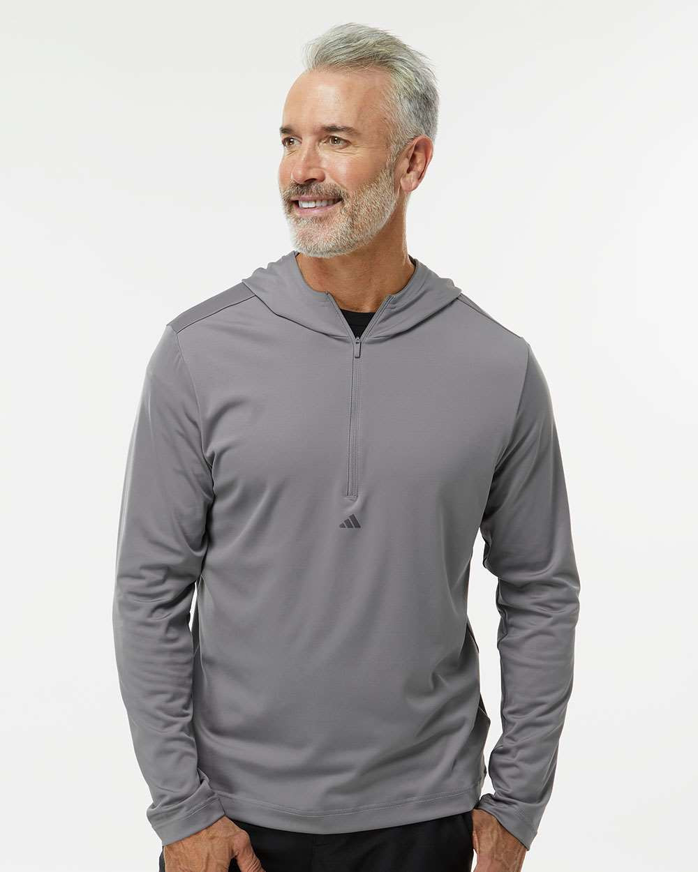 adidas Lightweight Performance Quarter-Zip Hooded Pullover Product Image
