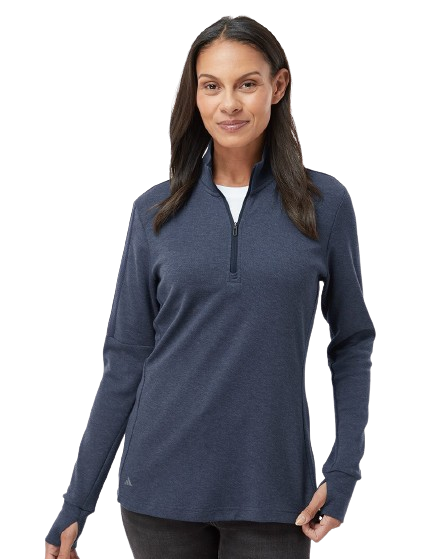 adidas Women's 3-Stripes Quarter-Zip Sweater Product Image