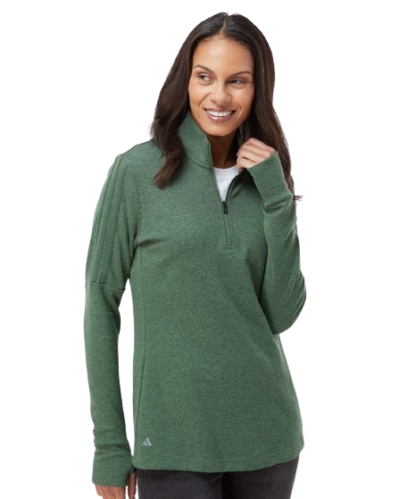 adidas Women's 3-Stripes Quarter-Zip Sweater Product Image